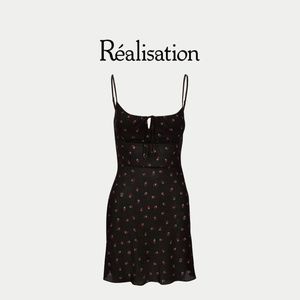 NWT Realisation Par The Inez Mini Dress in Black Strawberry Size S